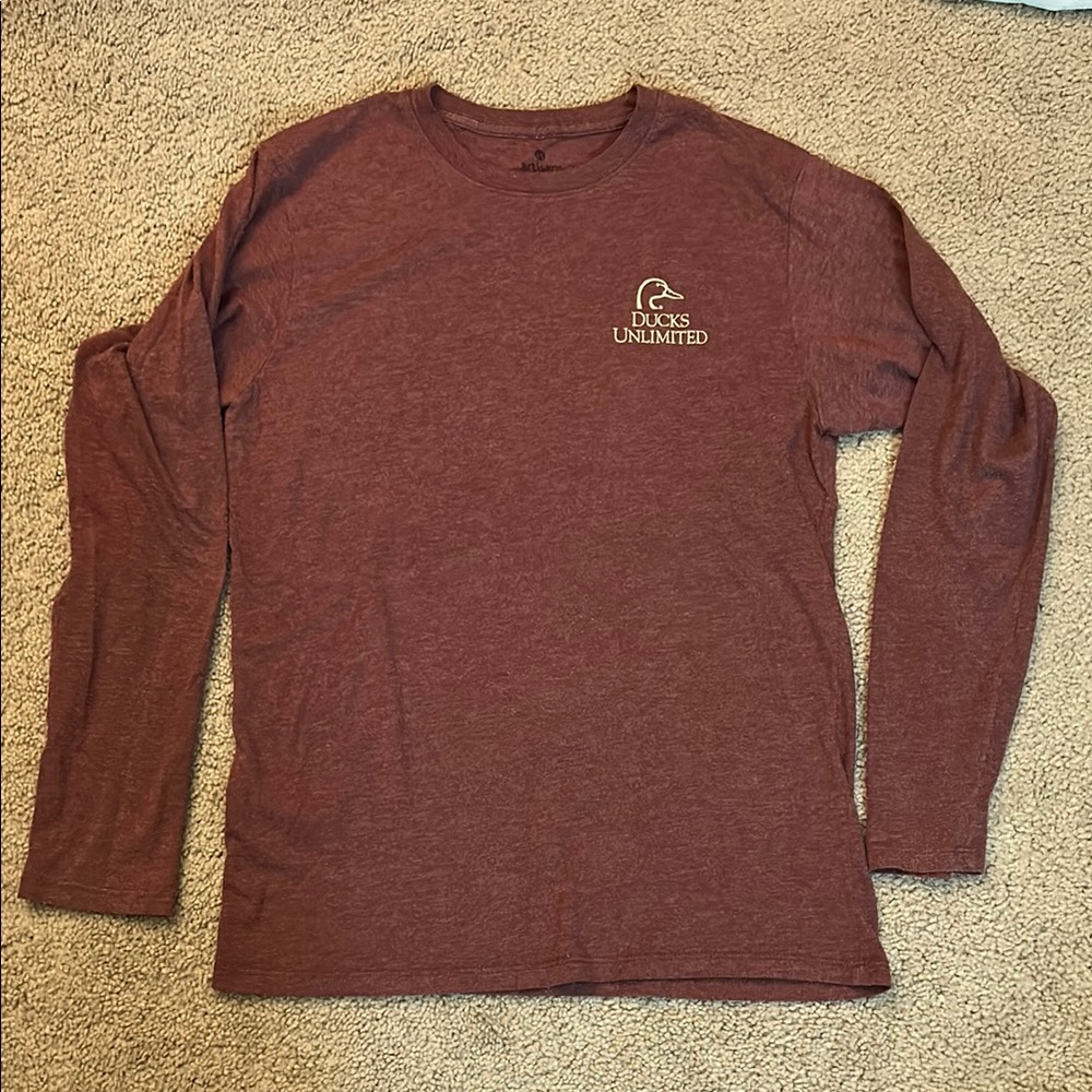 Women’s maroon Ducks Unlimited Long Sleeve Shirt